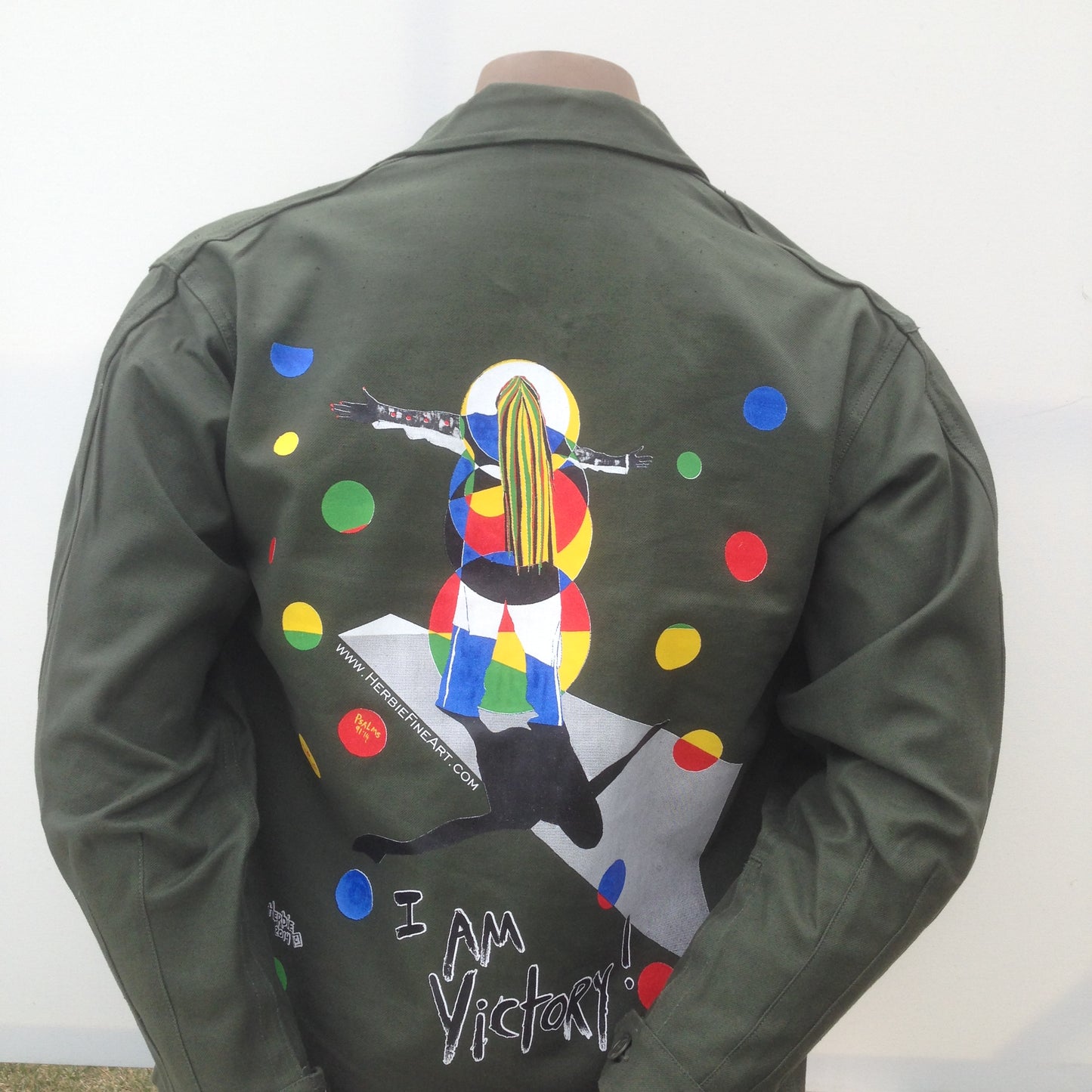 Unisex I Am Victory Green Army Jacket